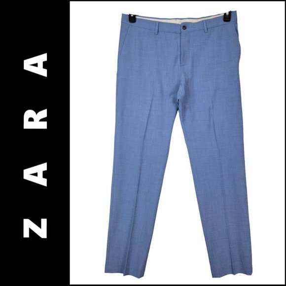 Zara Pants Zara Men Flat Front Tailor Fit Straight Pants Size 32 X